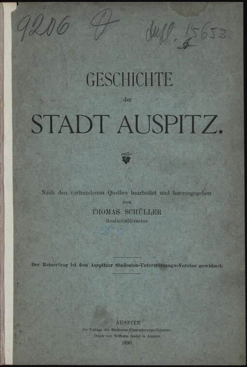 Geschichte der Stadt Auspitz