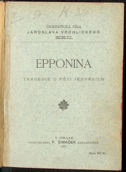 Epponina: tragedie o pěti jednáních