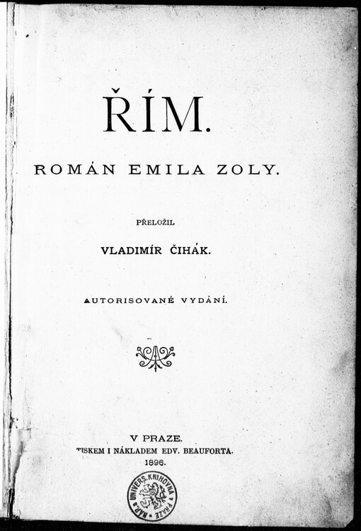 Řím: román Emila Zoly