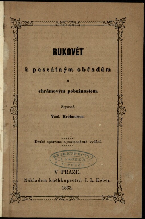 Rukovět k posvátným obřadům a chrámovým pobožnostem