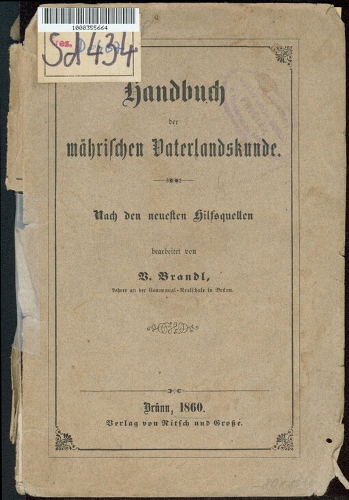 Handbuch der mährischen Vaterlandskunde