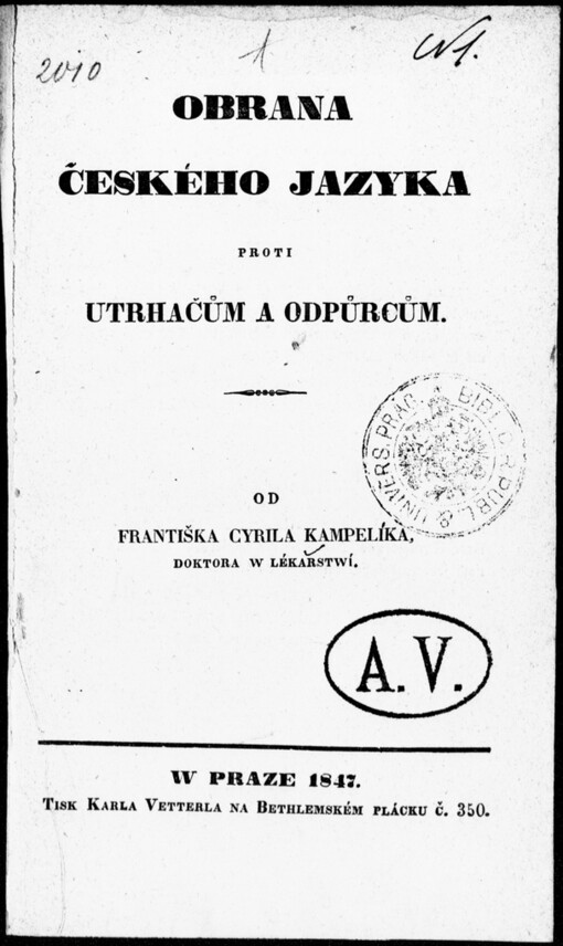Obrana českého jazyka proti utrhačům a odpůrcům