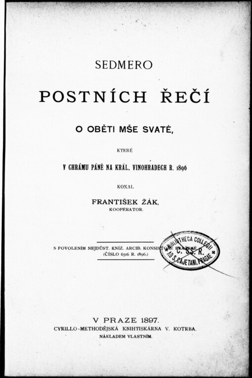 Sedmero postních řečí o oběti mše svaté