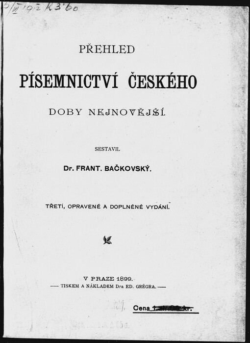 Přehled písemnictví českého doby nejnovější