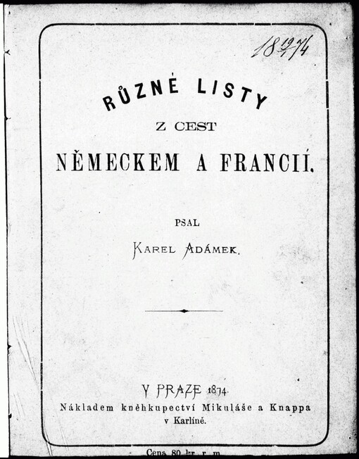 Různé listy z cest Německem a Francií