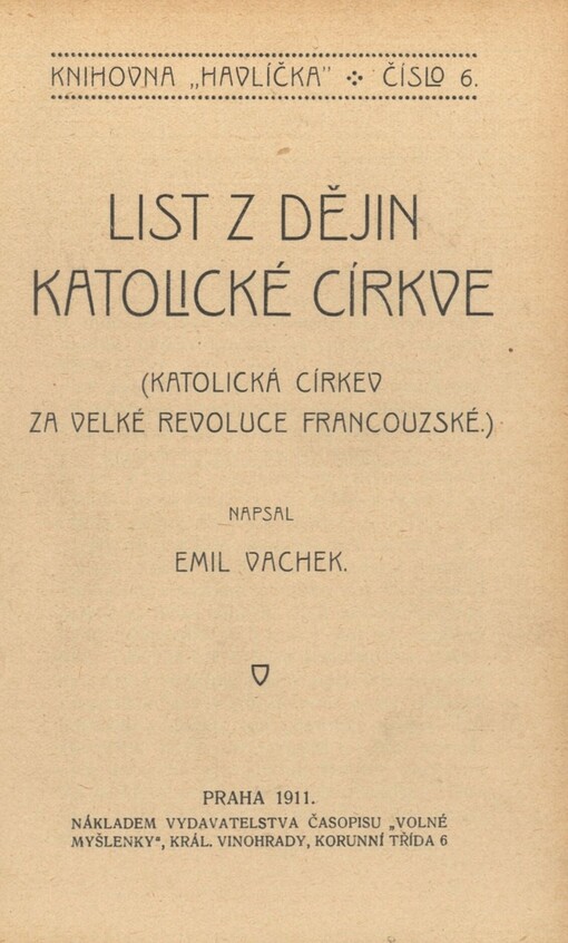 List z dějin katolické církve :(katolická církev za velké revoluce francouzské)