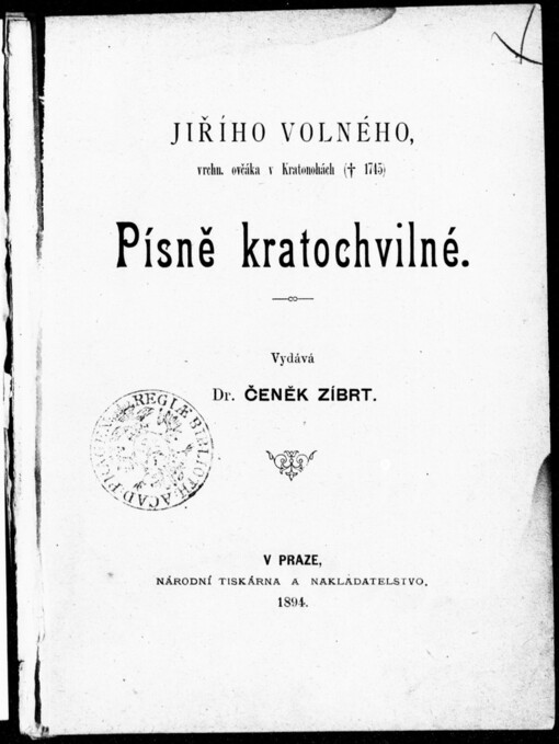 Jiřího Volného Písně kratochvilné