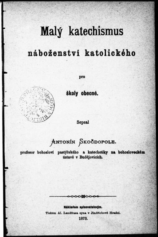 Malý katechismus náboženství katolického pro školy obecné