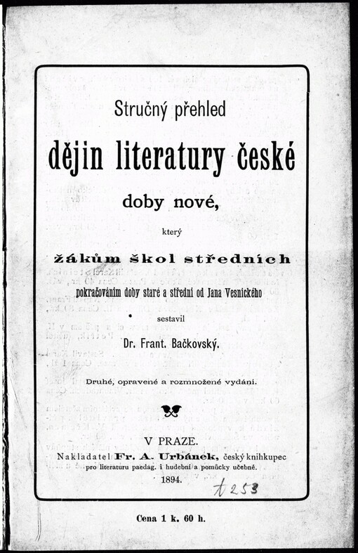 Stručný přehled dějin literatury české doby nové
