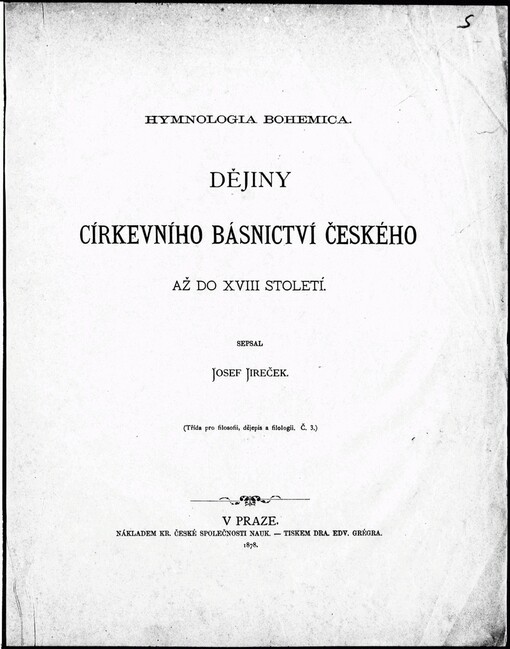 Dějiny církevního básnictví českého až do XVIII století