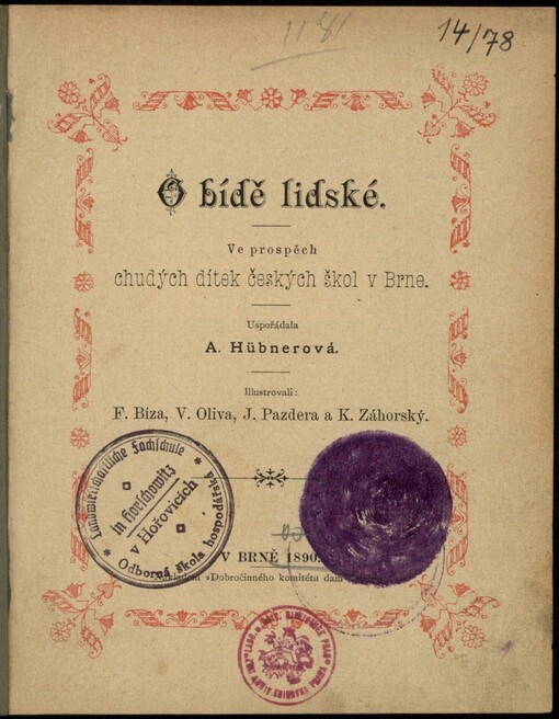 O bídě lidské: Ve prospěch chudých dítek českých škol v Brně