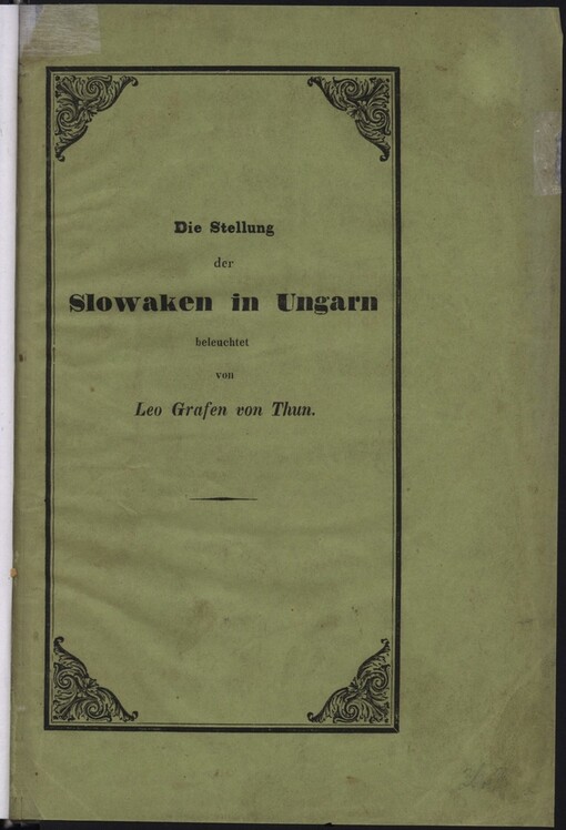 Die Stellung der Slowaken in Ungarn