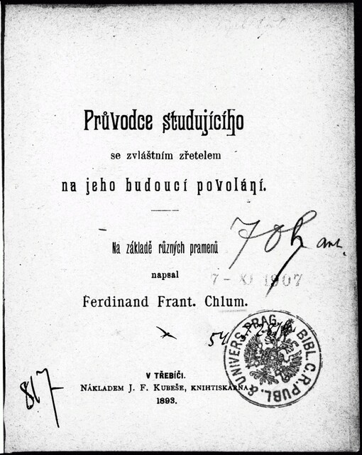 Průvodce studujícího se zvláštním zřetelem na jeho budoucí povolání