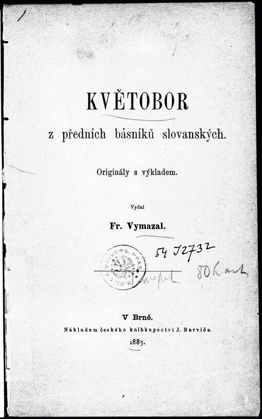 Květobor z předních básníků slovanských: originály s výkladem