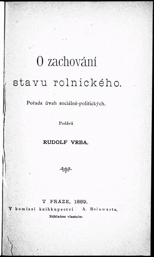 O zachování stavu rolnického: pořada úvah sociálně-politických