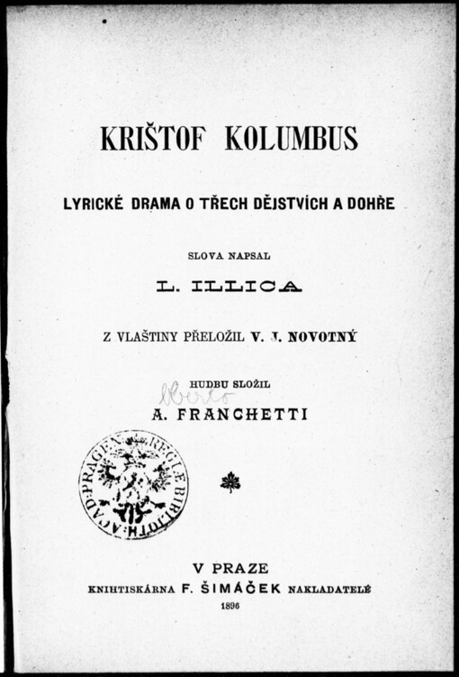 Krištof Kolumbus: lyrické drama o třech dějstvích a dohře
