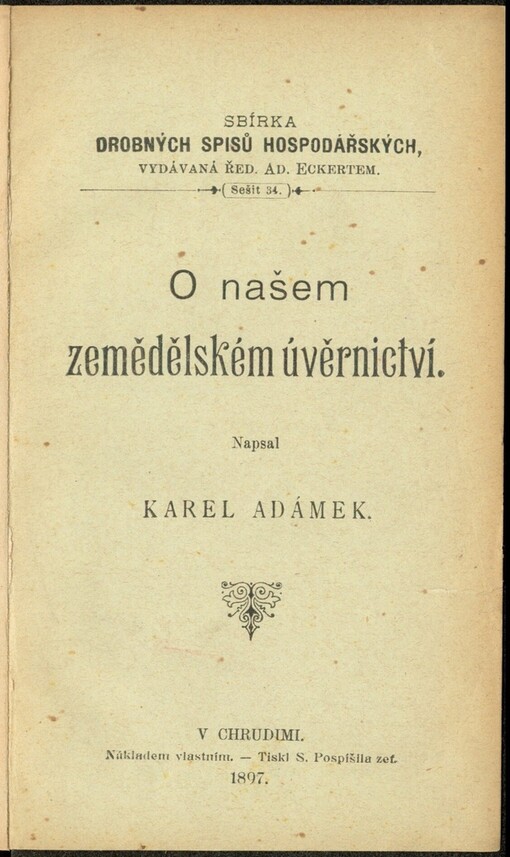 O našem zemědělském úvěrnictví