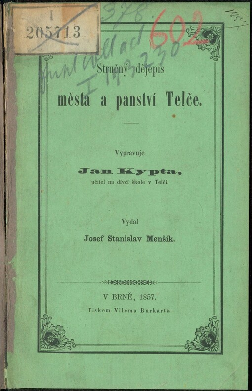 Stručný dějepis města a panství Telče