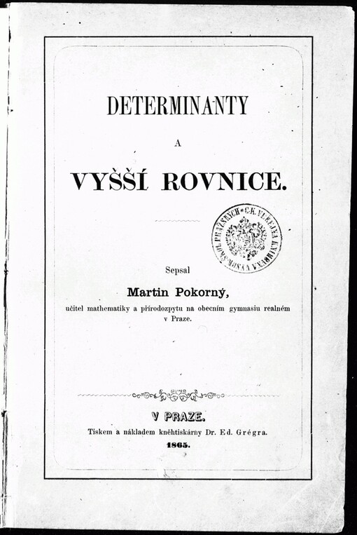 Determinanty a vyšší rovnice