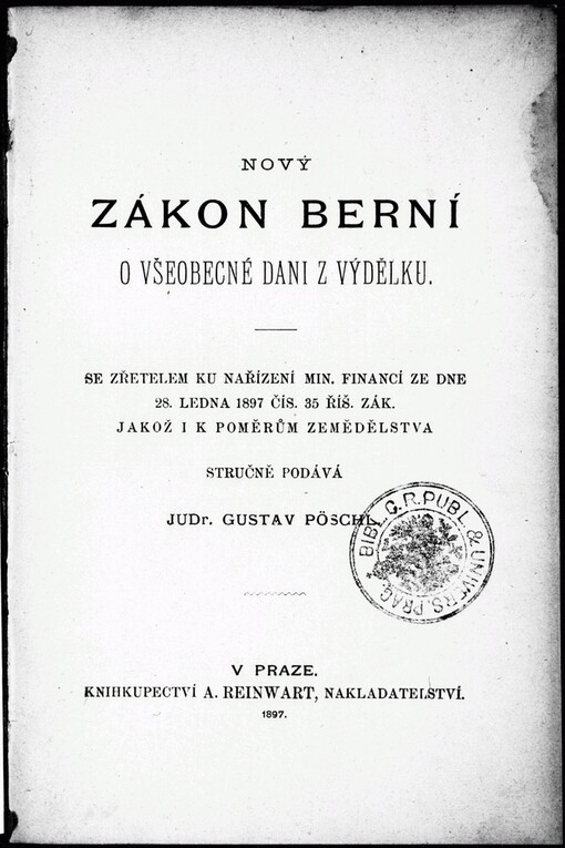 Nový zákon berní o všeobecné dani z výdělku
