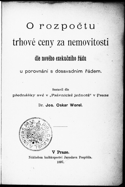 O rozpočtu trhové ceny za nemovitosti dle nového exekučního řádu u porovnání s dosavadním řádem