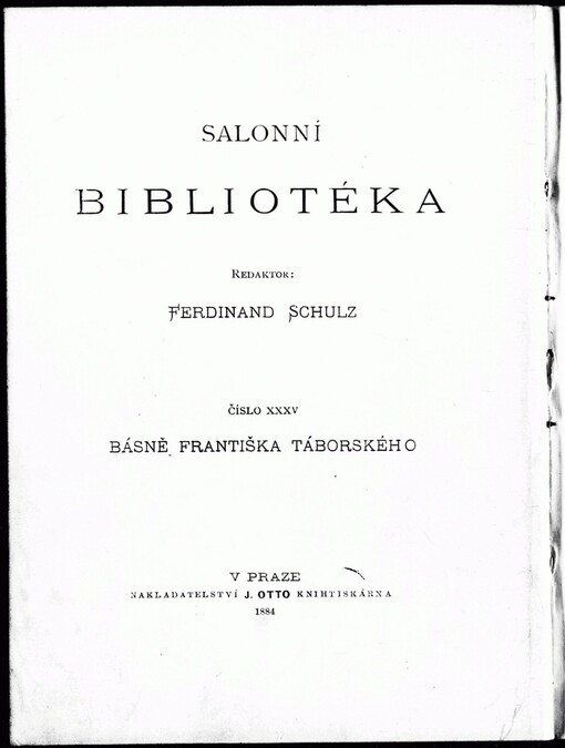 Básně Františka Táborského: 1876-1883