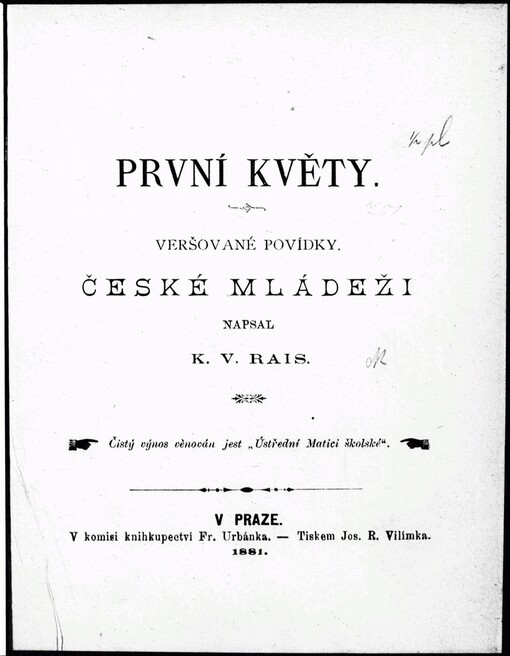 První květy :veršované povídky