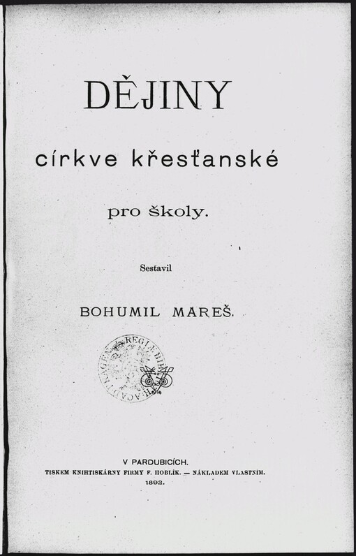 Dějiny církve křesťanské pro školy