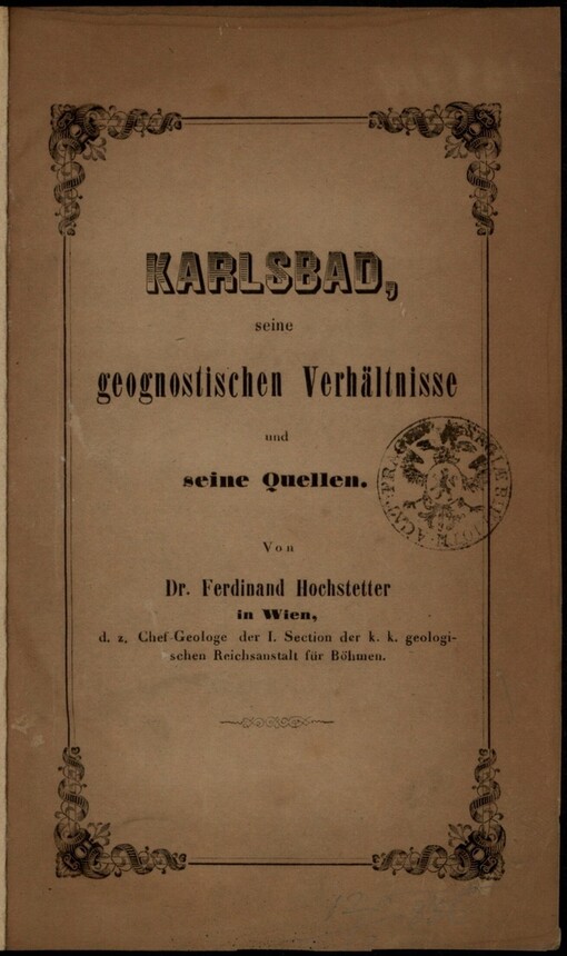 Karlsbad, seine geognostischen Verhältnisse und seine Quellen