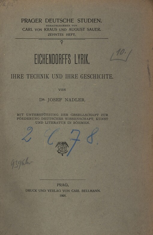 Eichendorffs Lyrik: ihre Technik und ihre Geschichte