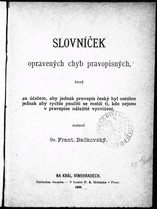 Slovníček opravených chyb pravopisných