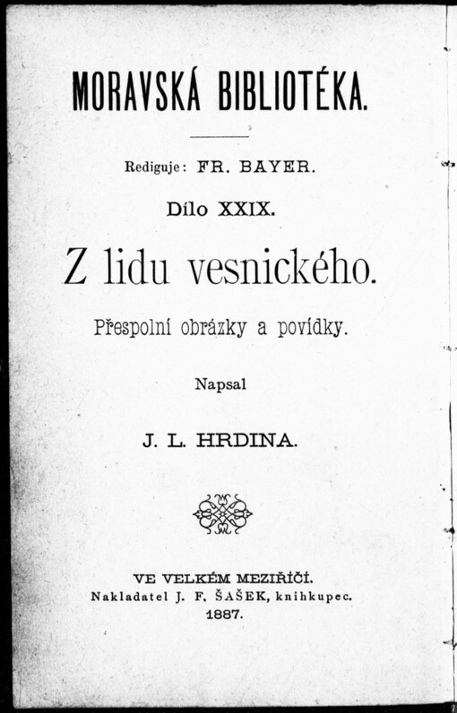 Z lidu vesnického: přespolní obrázky a povídky