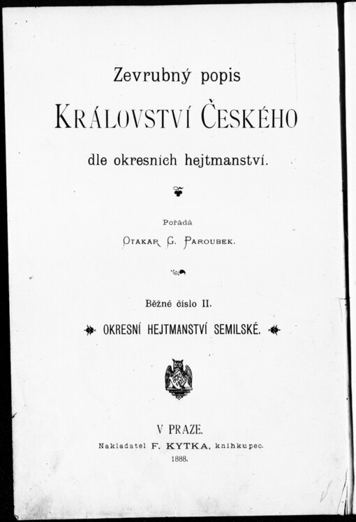 Popis okresního hejtmanství Semilského