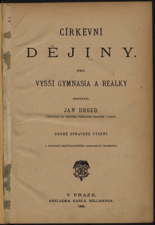 Církevní dějiny pro vyšší gymnasia a reálky