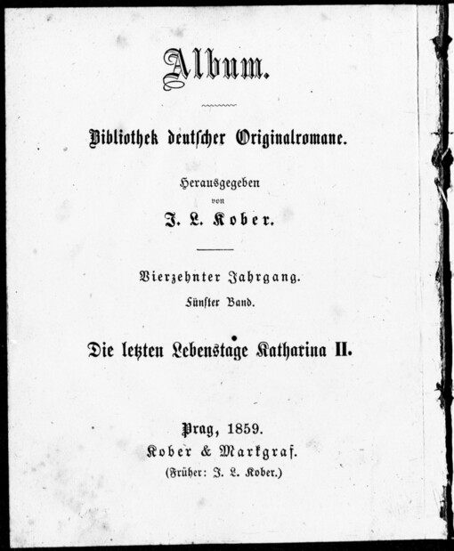 Die letzten Lebenstage Katharina II: historische Novelle