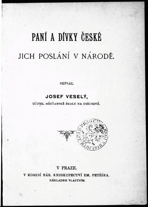 Paní a dívky české: jich poslání v národě
