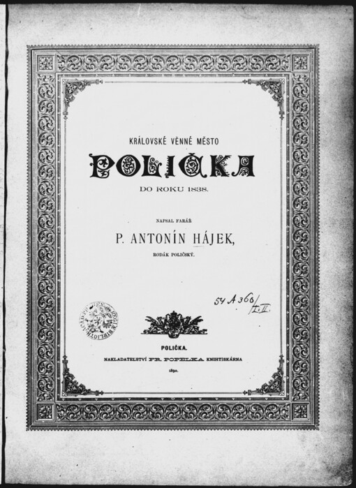 Královské věnné město Polička: do roku 1838