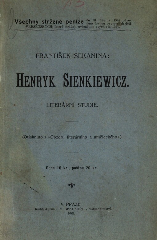 Henryk Sienkiewicz: literární studie