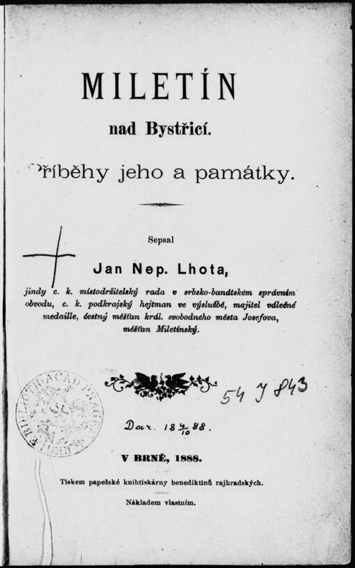 Miletín nad Bystřicí: příběhy jeho a památky