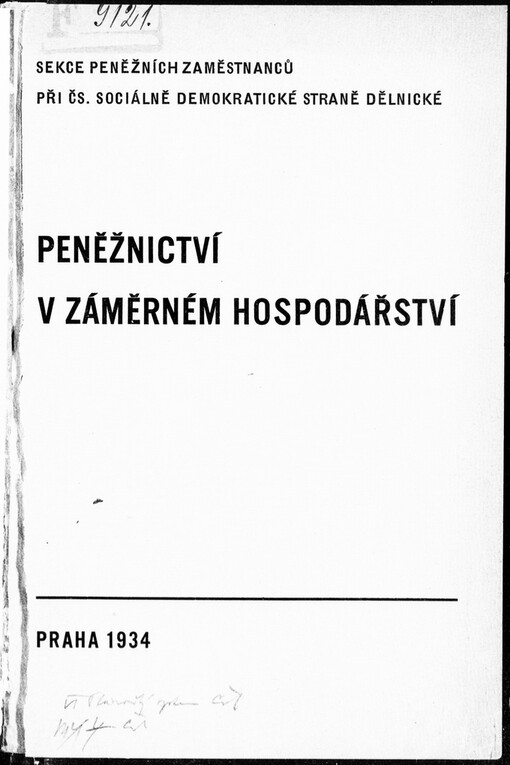 Peněžnictví v záměrném hospodářství