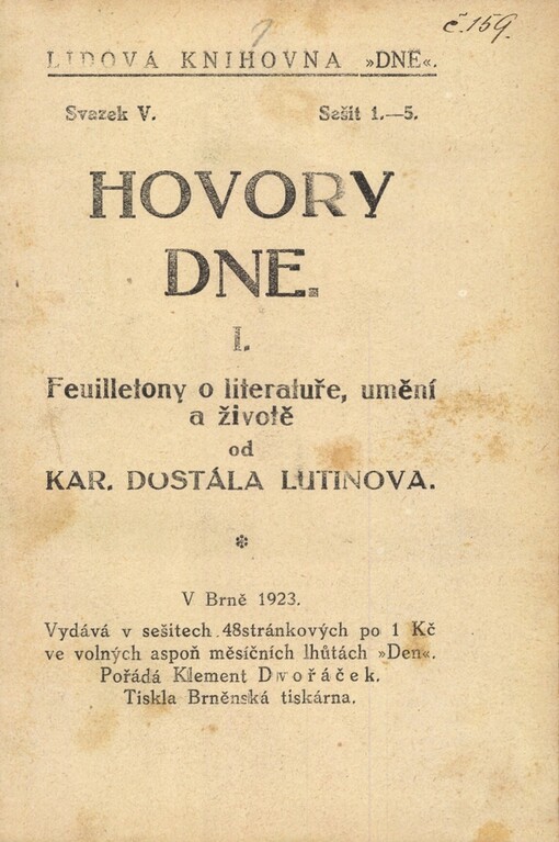 Hovory dne: feuilletony o literatuře, umění a životě