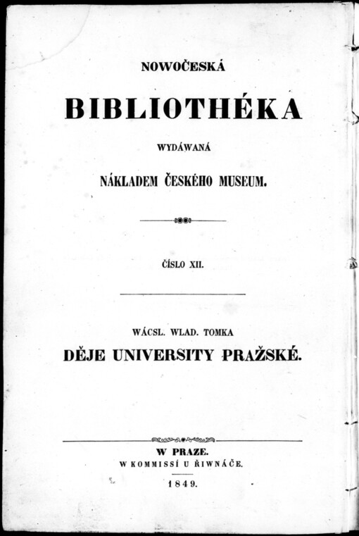 Wacsl[ava] Wladiwoje Tomka Děje university pražské.