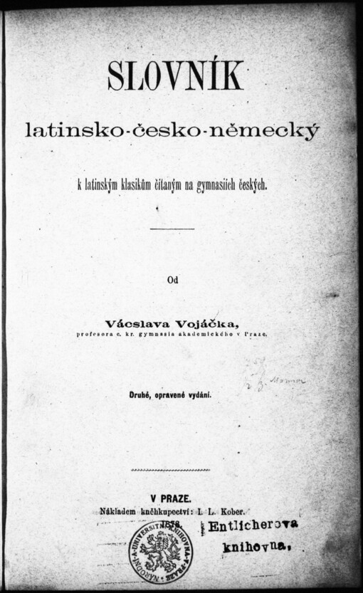 Slovník latinsko-česko-německý k latinským klasikům čítaným na gymnasiích českých