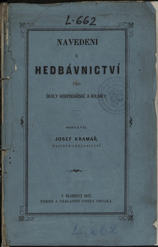 Navedení k hedvábnictví pro školy hospodářské a rolníky