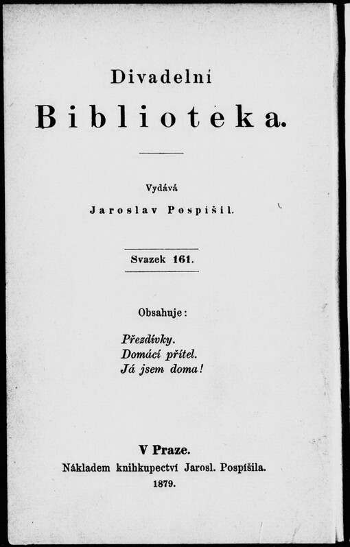 Přezdívky: veselohra v jednom jednání