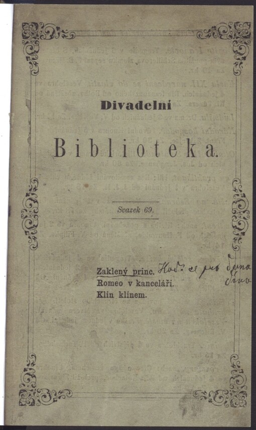 Zaklený princ: veselohra ve třech jednáních