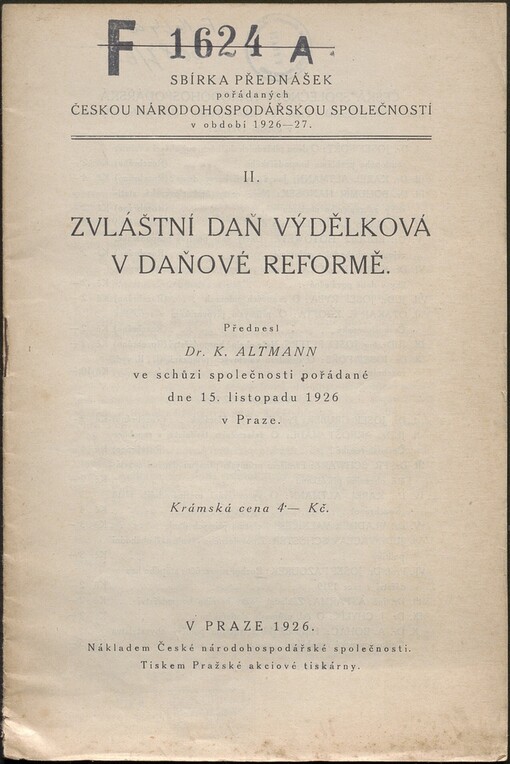Zvláštní daň výdělková v daňové reformě