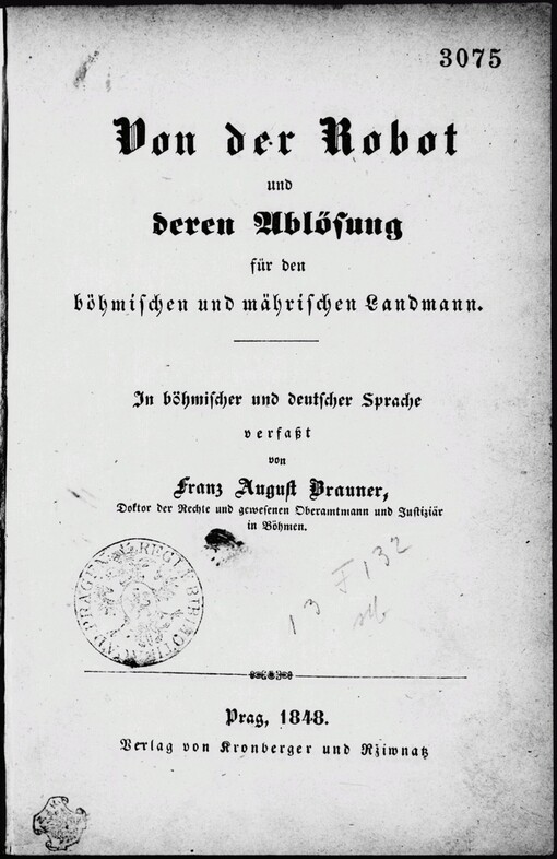Von der Robot und deren Ablösung für den böhmischen und mährischen Landmann
