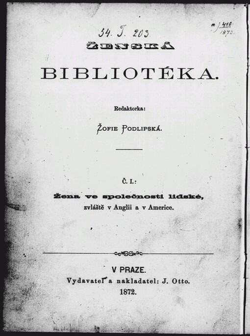Žena ve společnosti lidské, zvláště v Anglii a v Americe