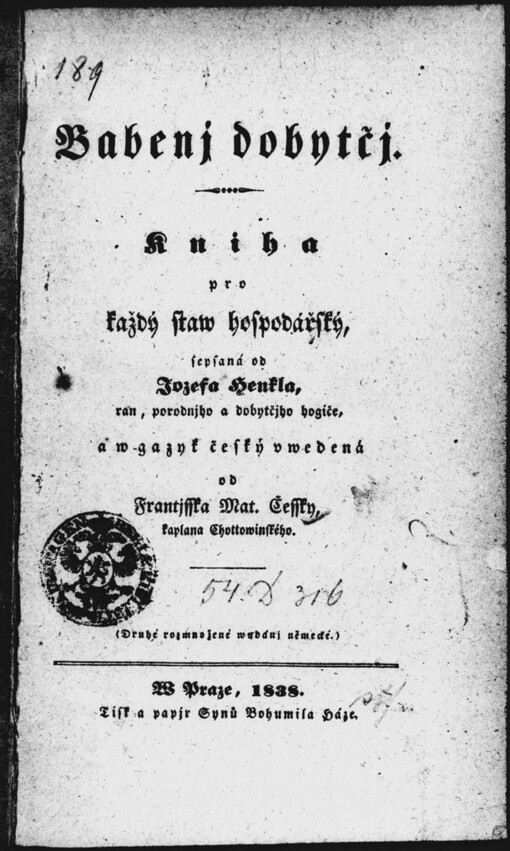 Babenj dobytčj: kniha pro každý staw hospodářský